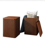 Fluted Side Table with Storage