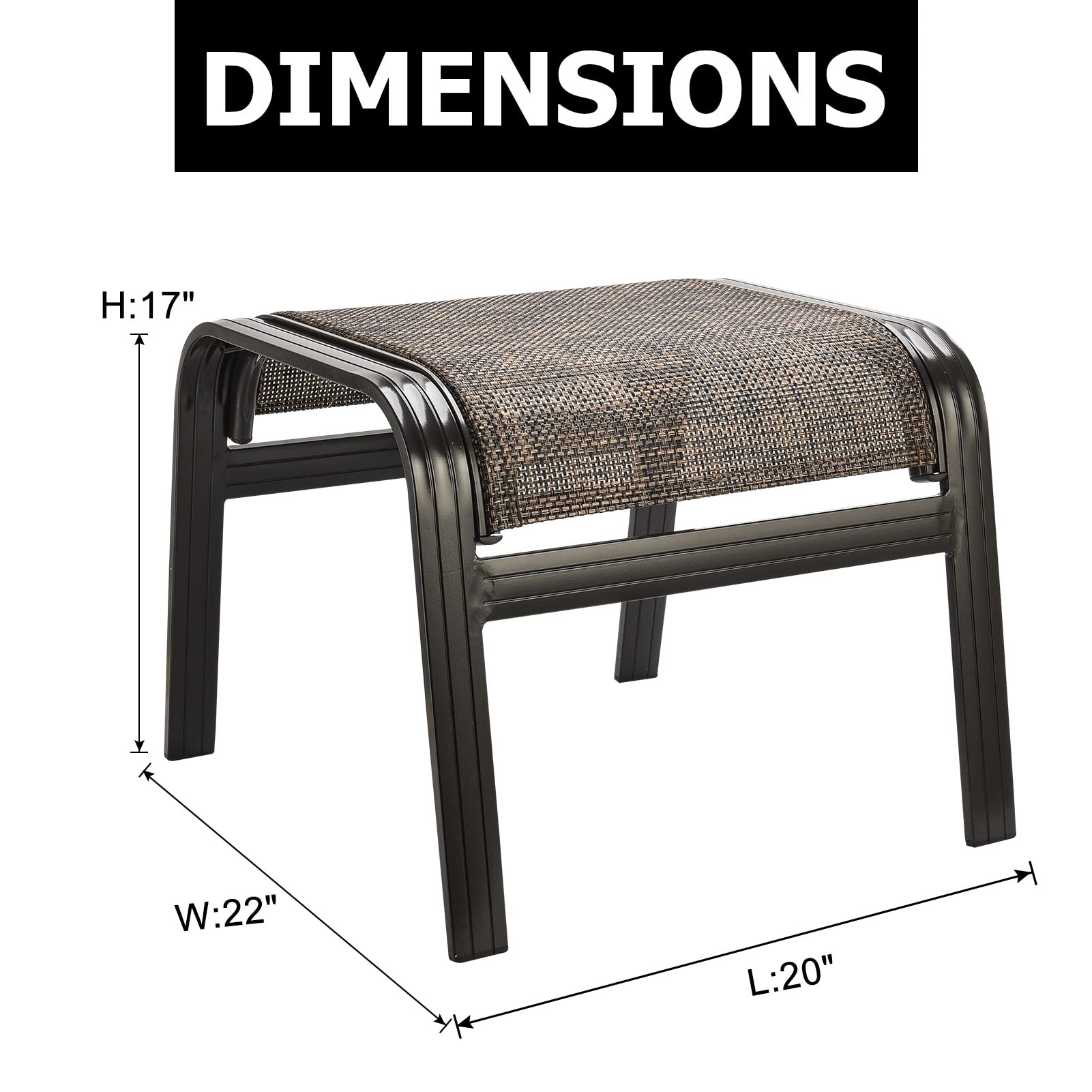 Outdoor Patio Ottoman Footrest Set of 2