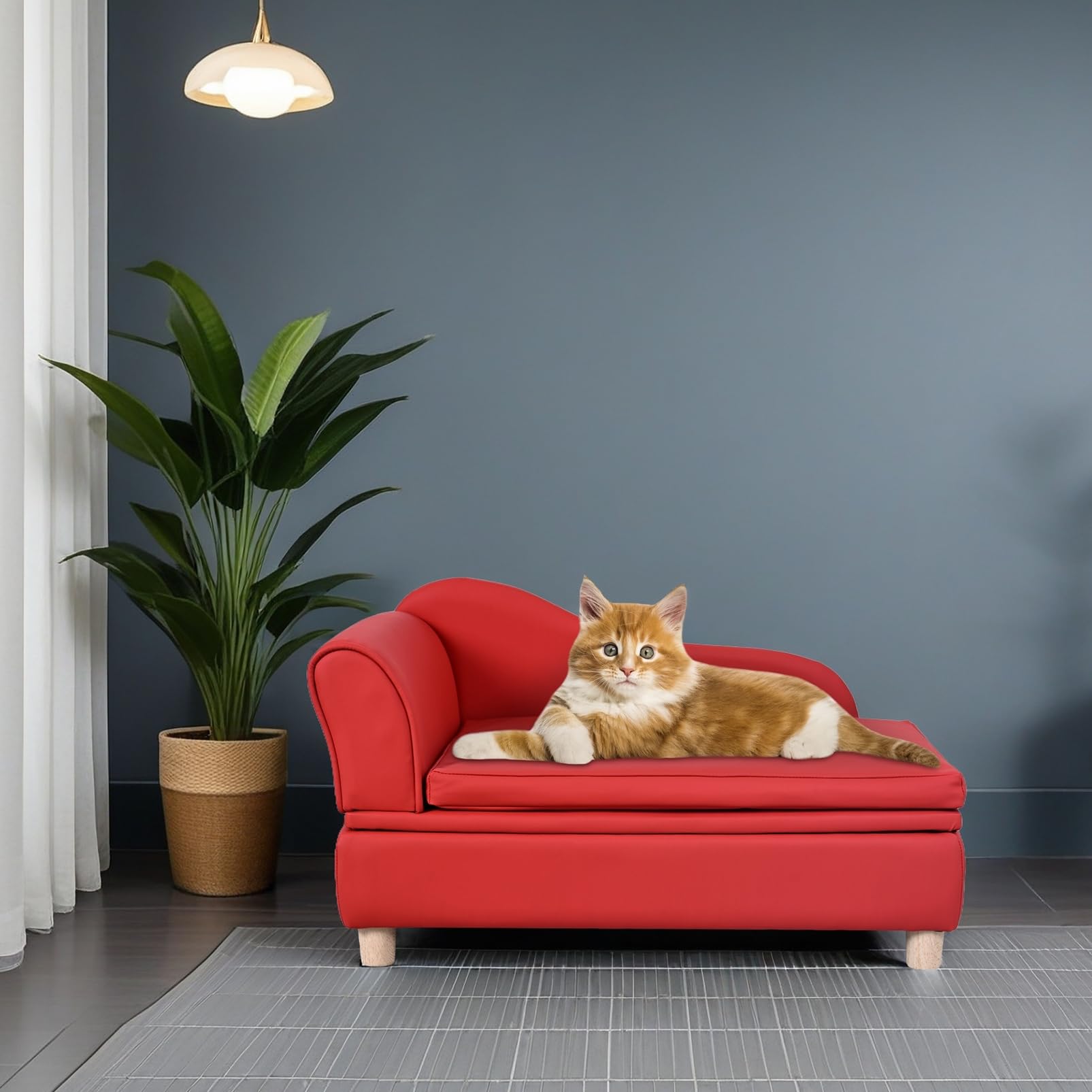 PU Leather Pet Sofa with Storage