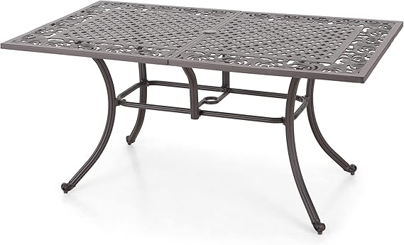 Cast Aluminum Outdoor Dining Table for 6