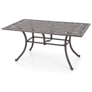 Cast Aluminum Outdoor Dining Table for 6
