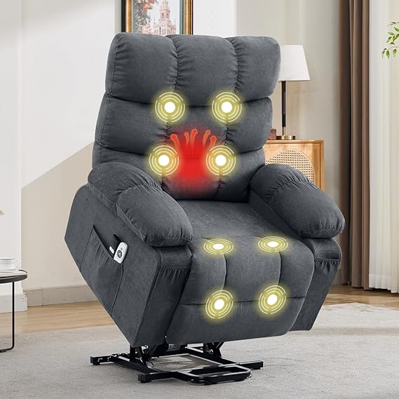 Electric Power Lift Recliner with Massage and Heat