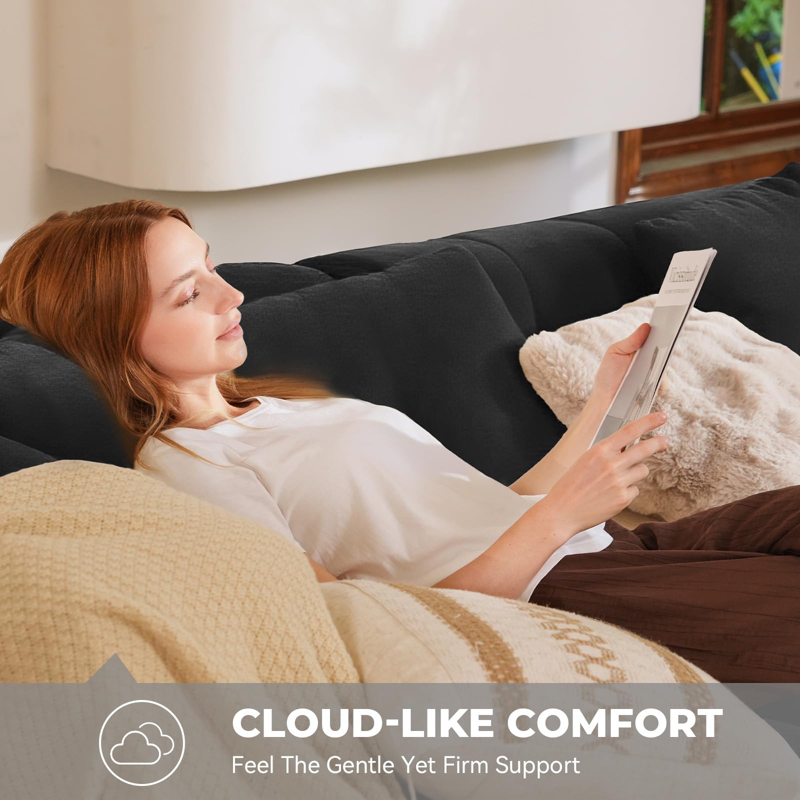 L-Shaped Modular Sectional Sofa with Chaise