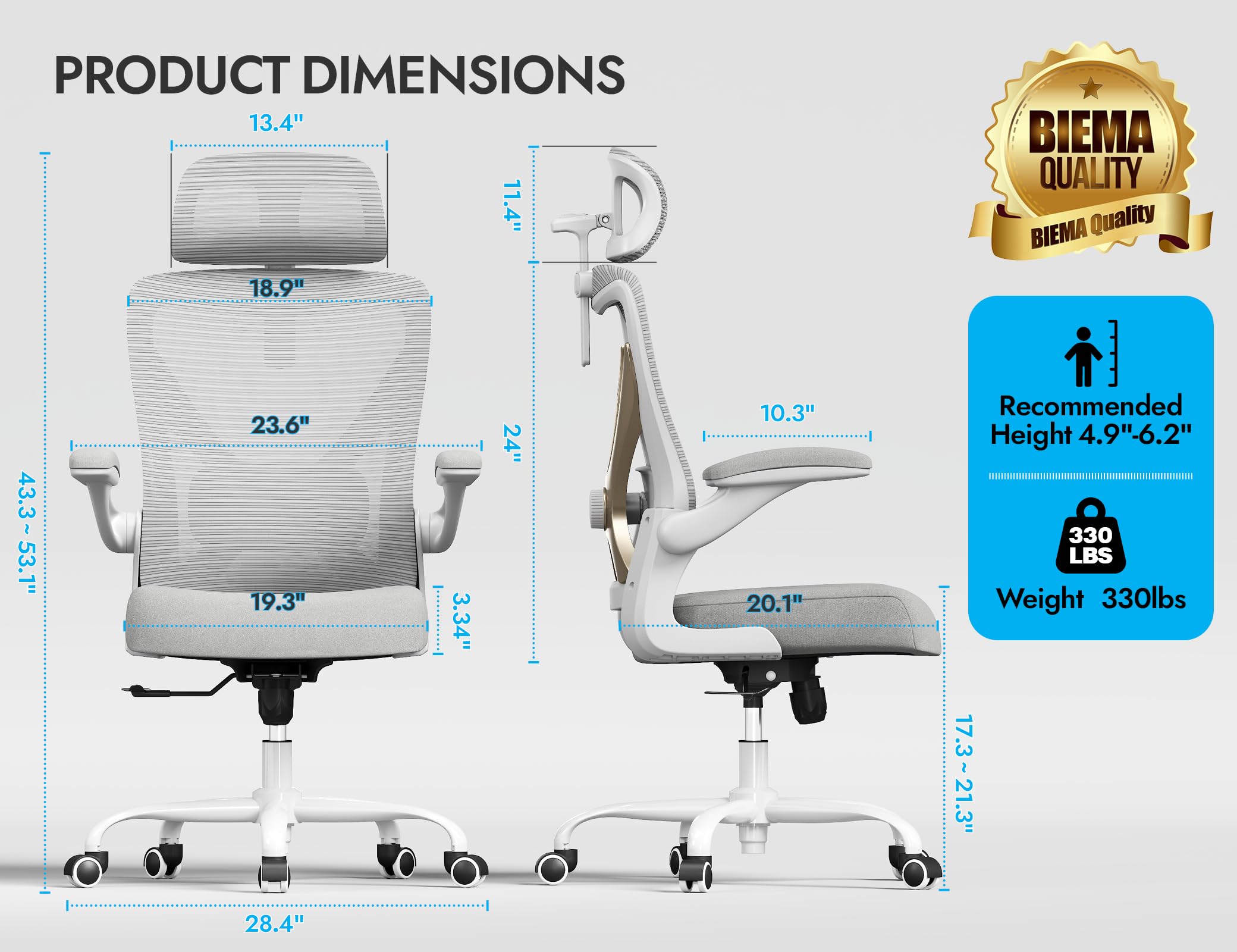 Ergonomic Mesh Office Chair with Adjustable Lumbar Support