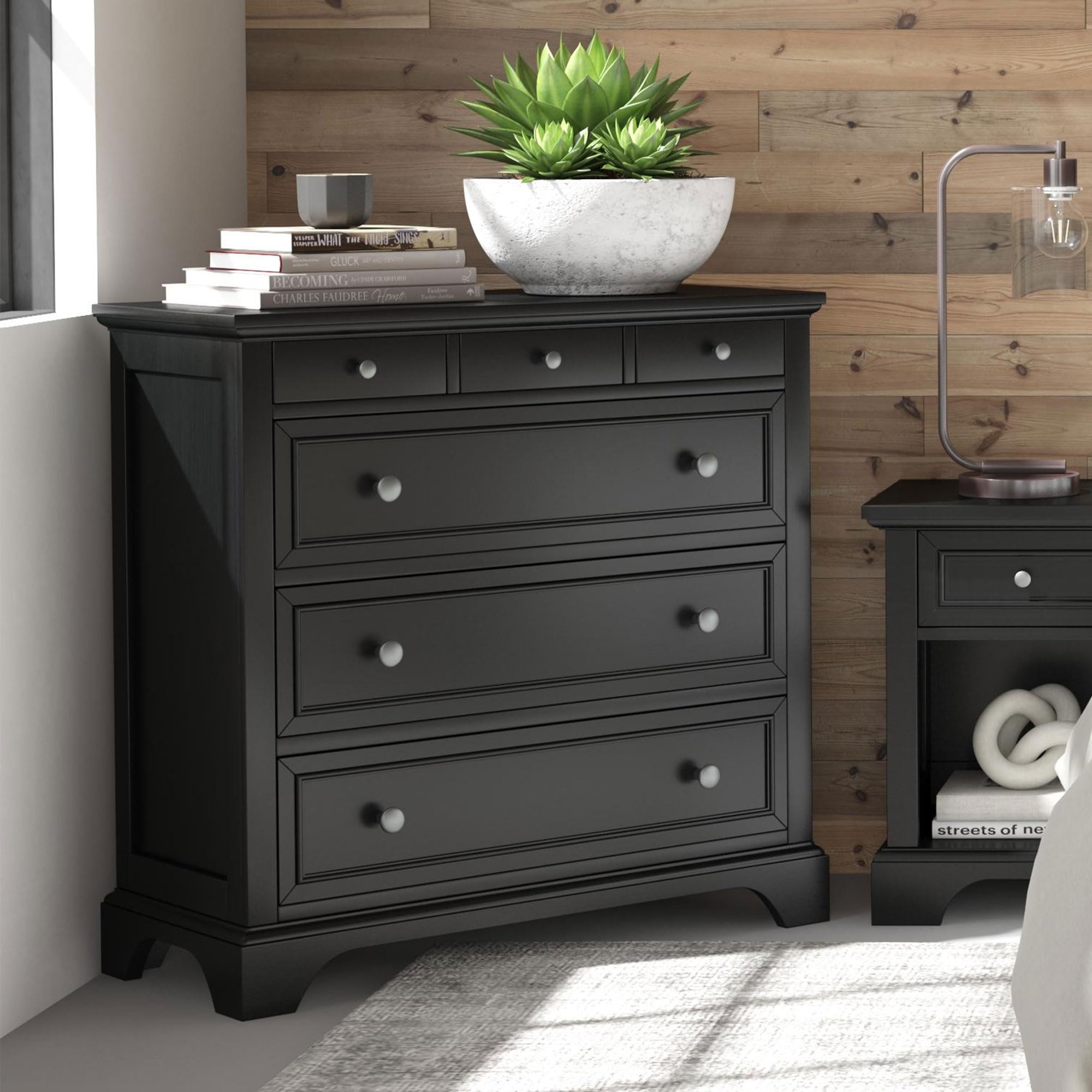 Black Four-Drawer Storage Chest