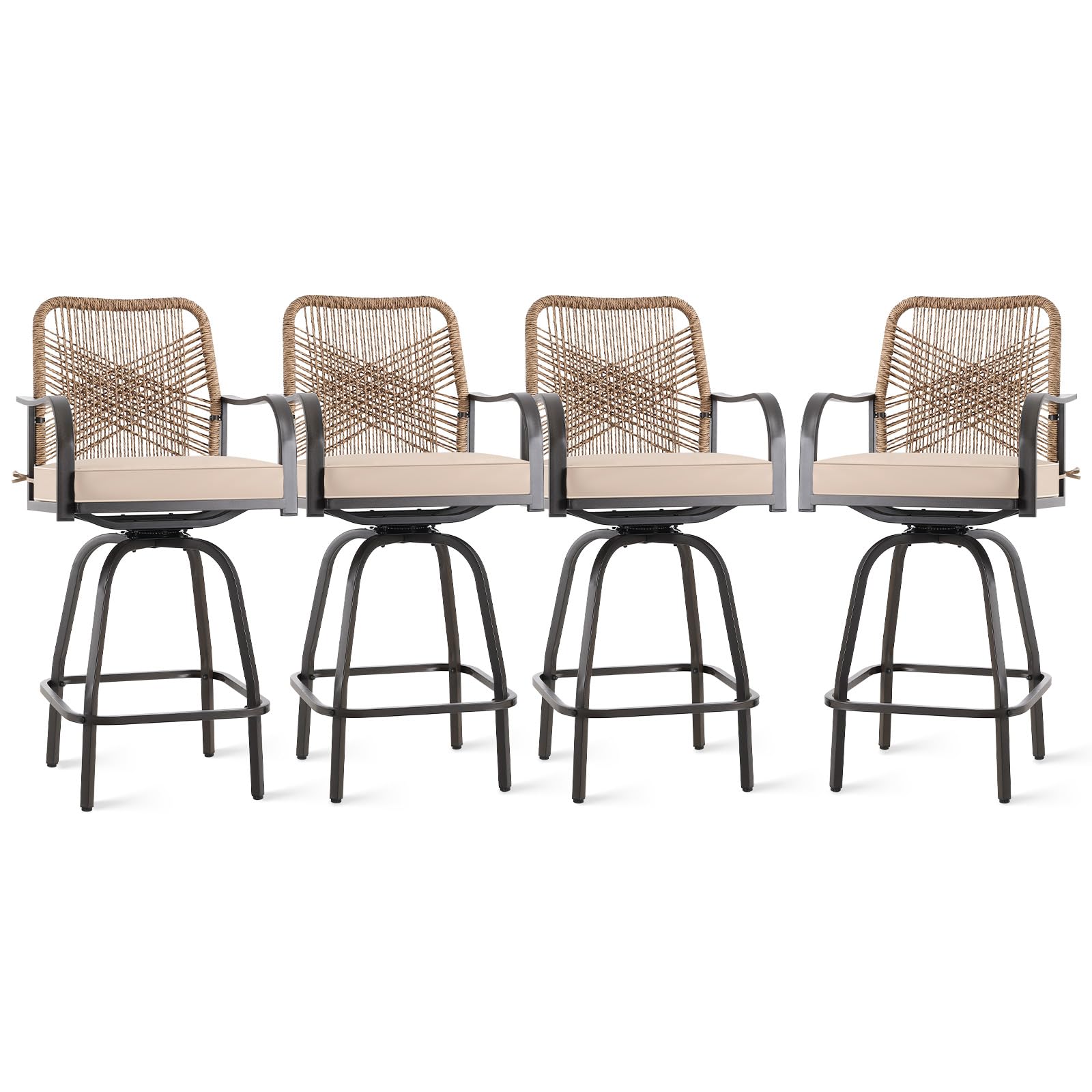 Swivel Outdoor Bar Stools Set of 4