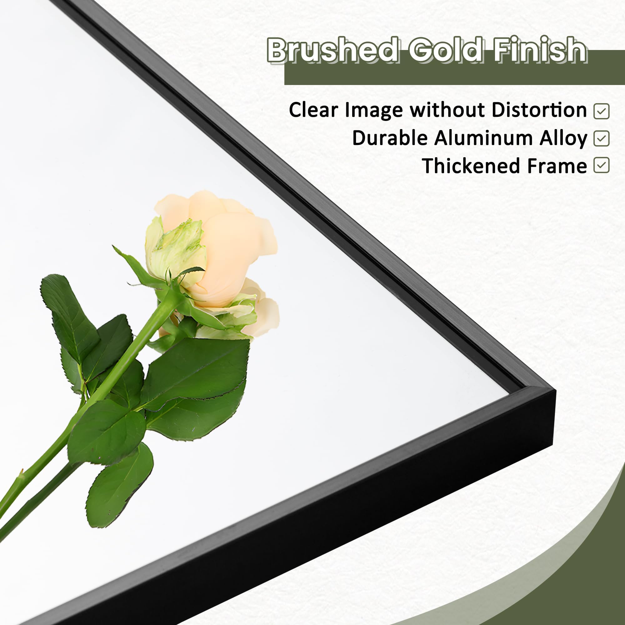 Full Length Mirror 64x24 Black Aluminum Frame