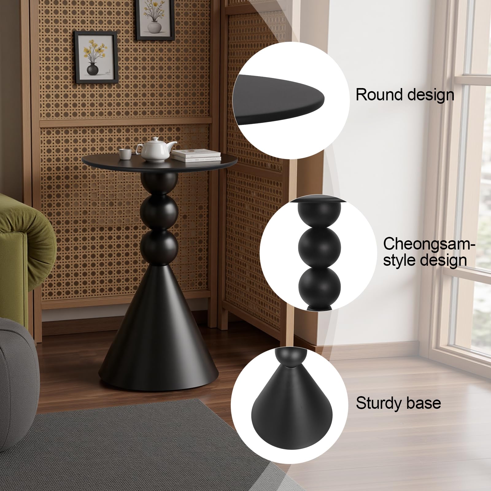 Metal Round Martini Table - Modern Accent Side Table