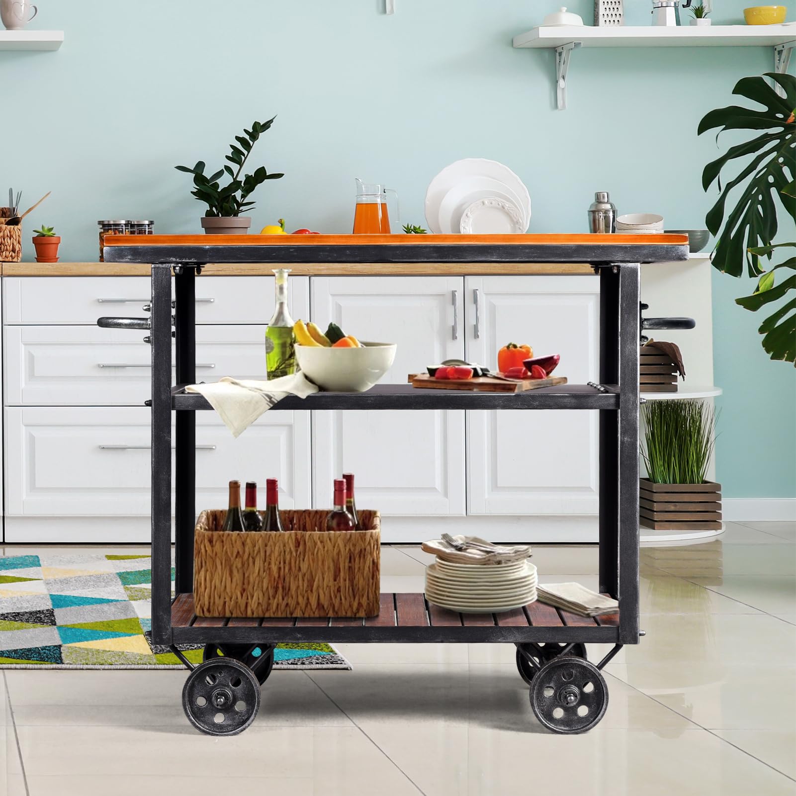 3-Tier Rolling Utility Cart with Wheels