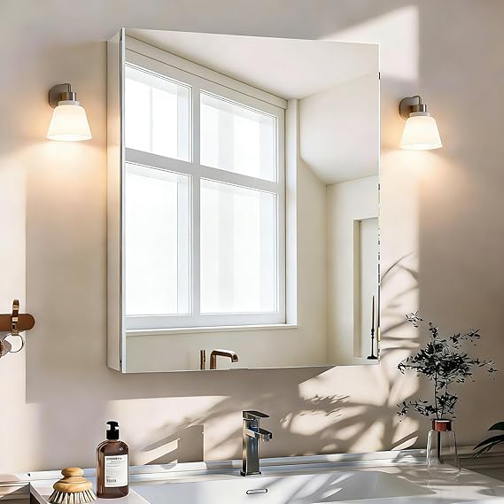 Bathroom Medicine Cabinet Mirror with Storage 20x24 Inch
