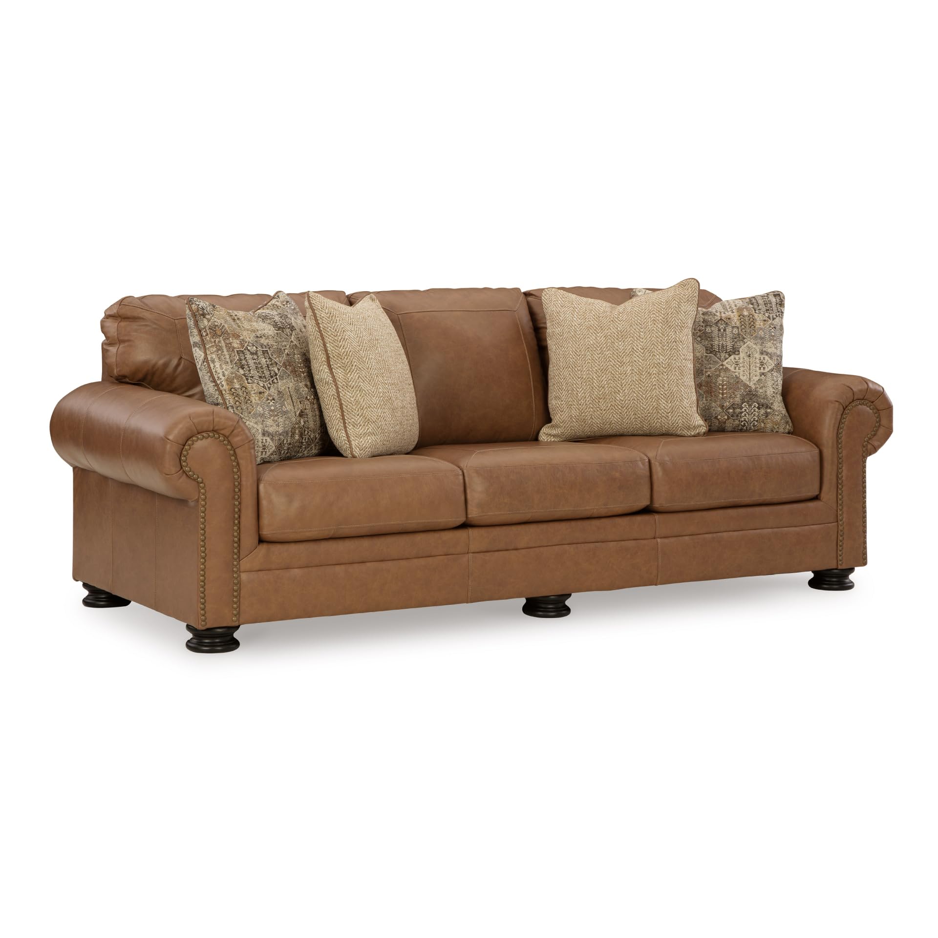 Carianna Leather Sofa with Nailhead Trim