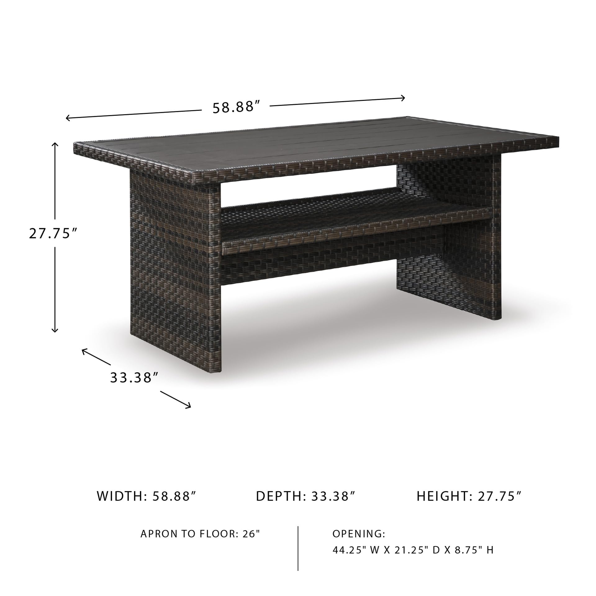 Outdoor Multi-Use Resin Wicker Patio Table