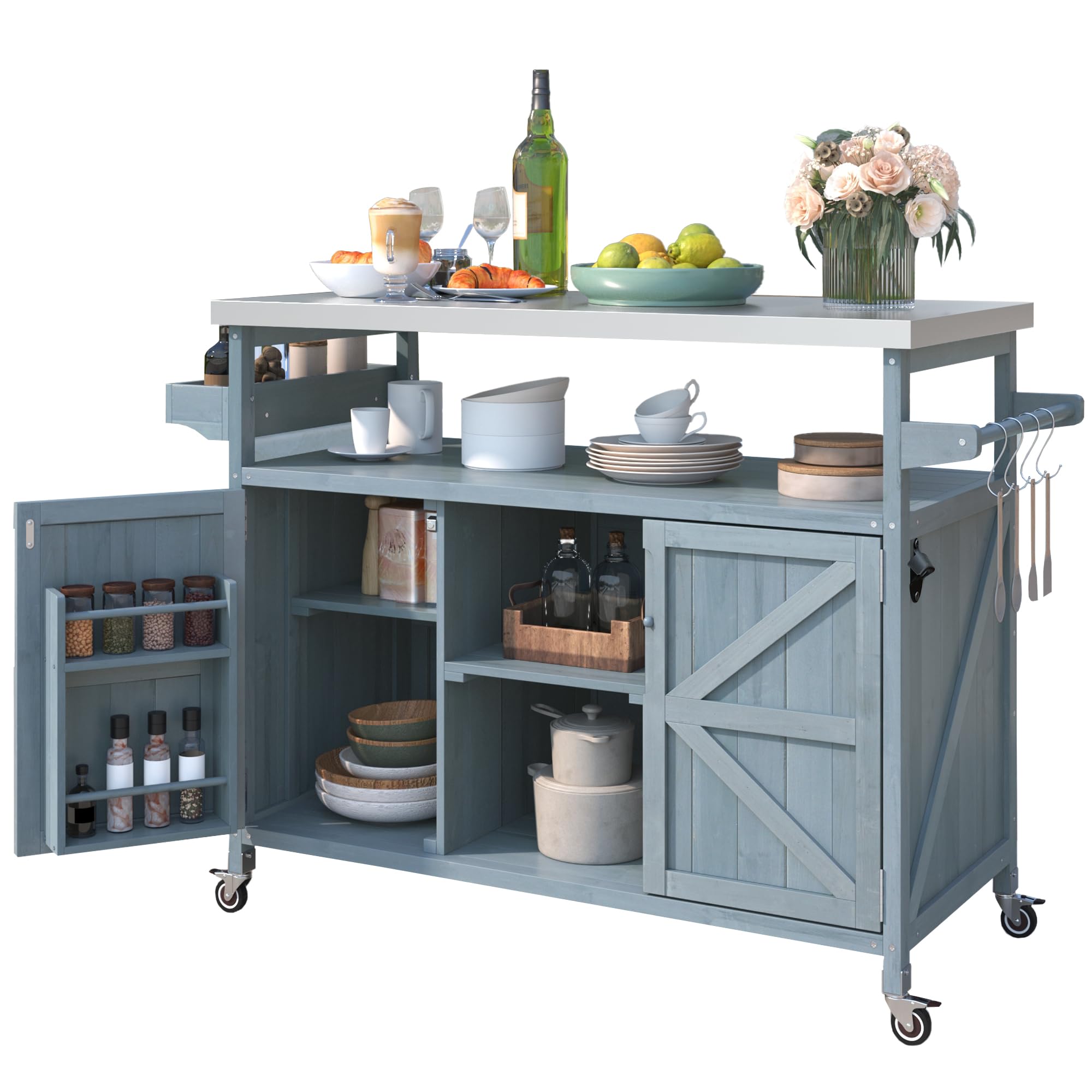 Outdoor Kitchen Island with Stainless Steel Top