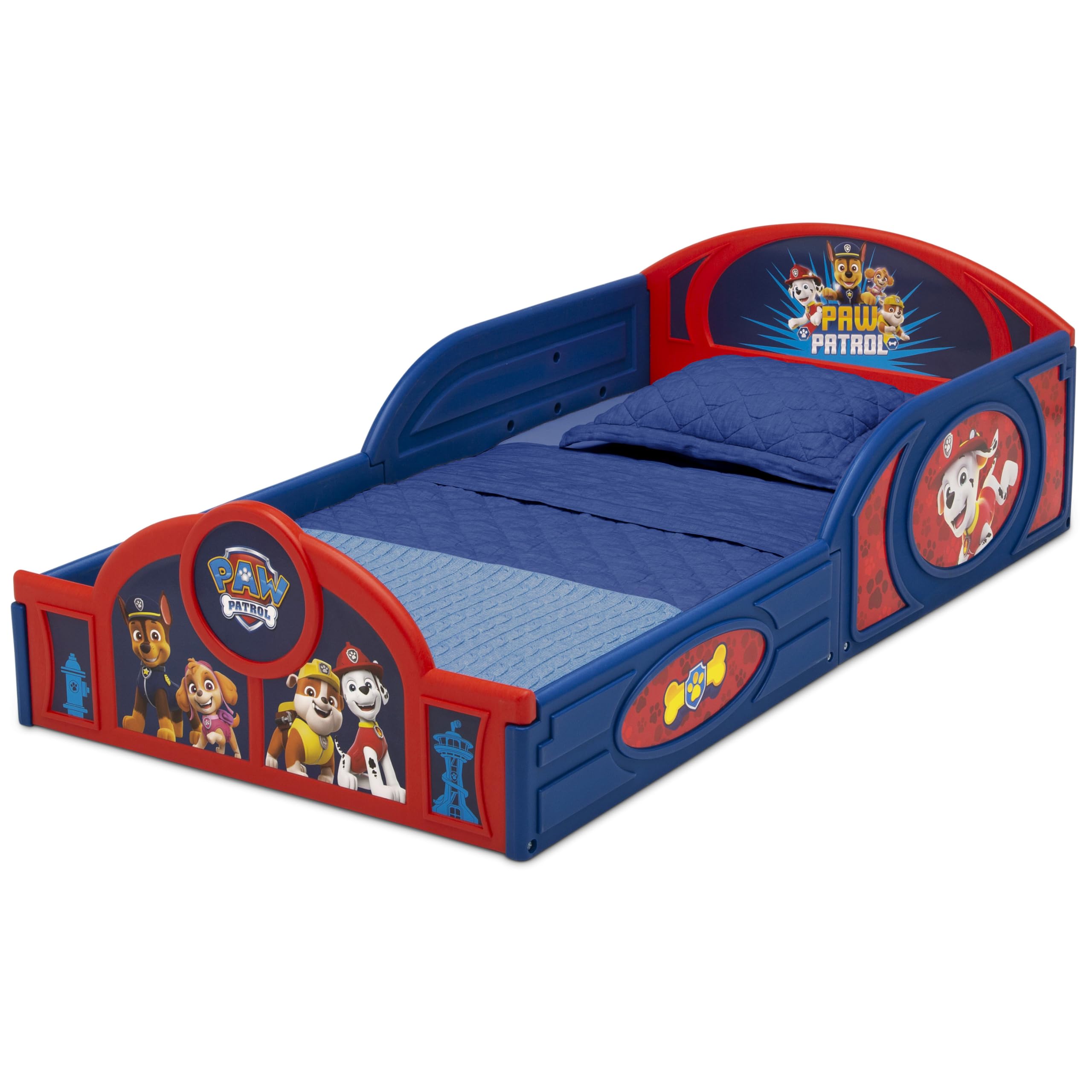 4-Piece Toddler Bedroom Set with Bed, Table, Chair and Toy Box