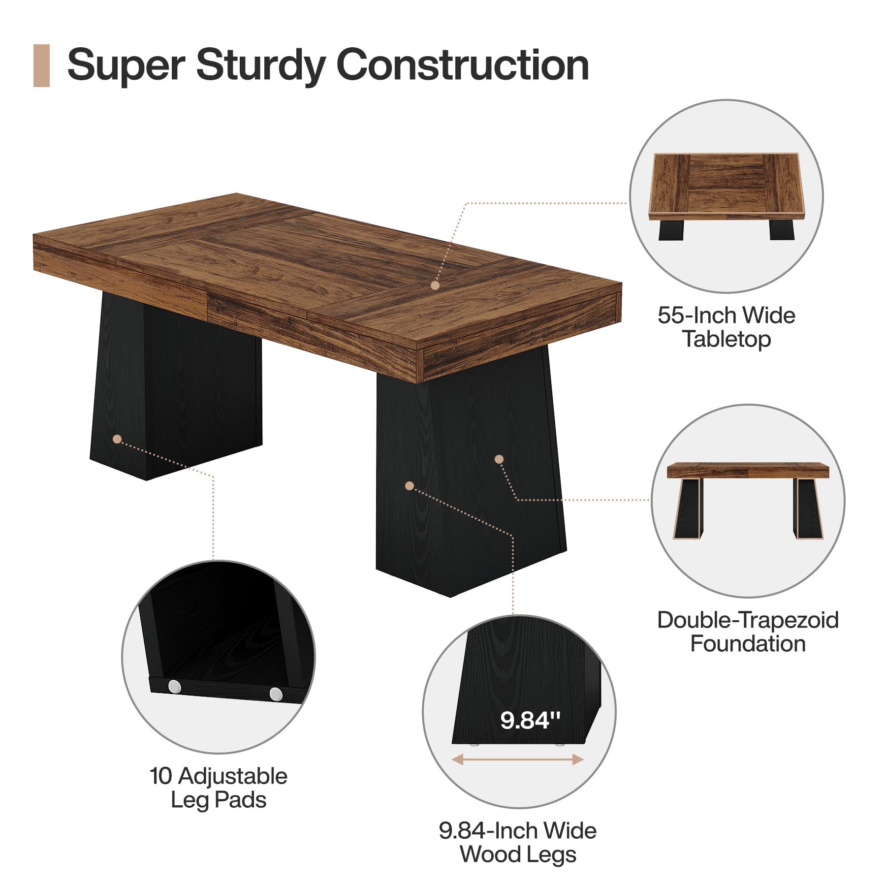 55" Executive Desk with Double Pedestal