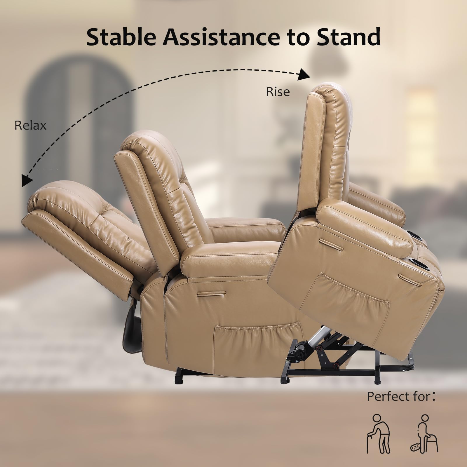 Power Lift Recliner Chair with Massage and Heat