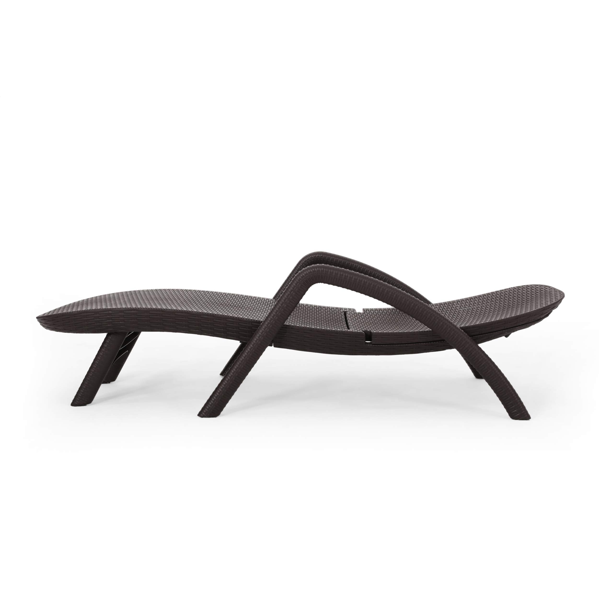 Outdoor Polypropylene Chaise Lounge Dark Brown