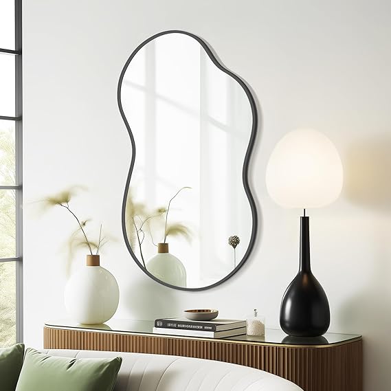 Gold Irregular Wall Mirror with Aluminum Frame