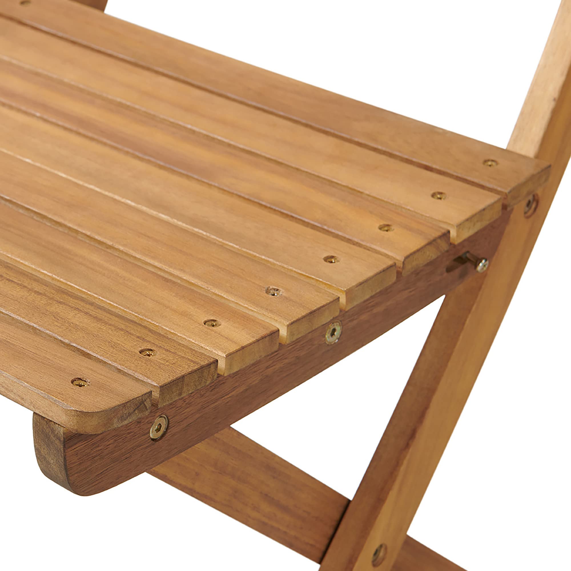 Folding Acacia Wood Bistro Set with Round Table and 2 Chairs