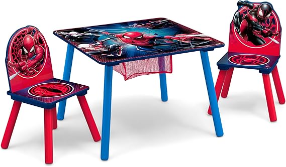 Spider-Man Kids Table and Chair Set with Storage