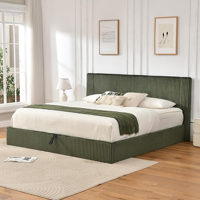 Full Size Storage Bed Frame with Hydraulic Lift
