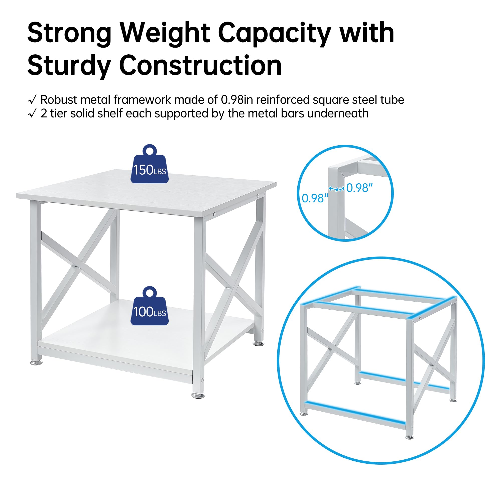 2-Tier Printer Stand with Wheels