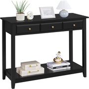 Console Table with 3 Drawers and Storage Shelf