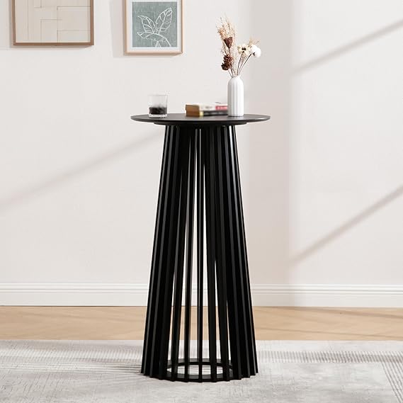 Round Bar Table 43.5" High with Geometric Base