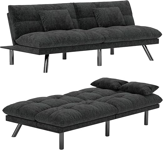 Convertible Futon Sofa Bed 70 Inch Chenille Fabric