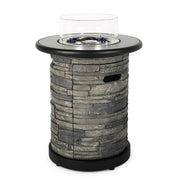 Round Propane Fire Pit Table with Porcelain Tile Top