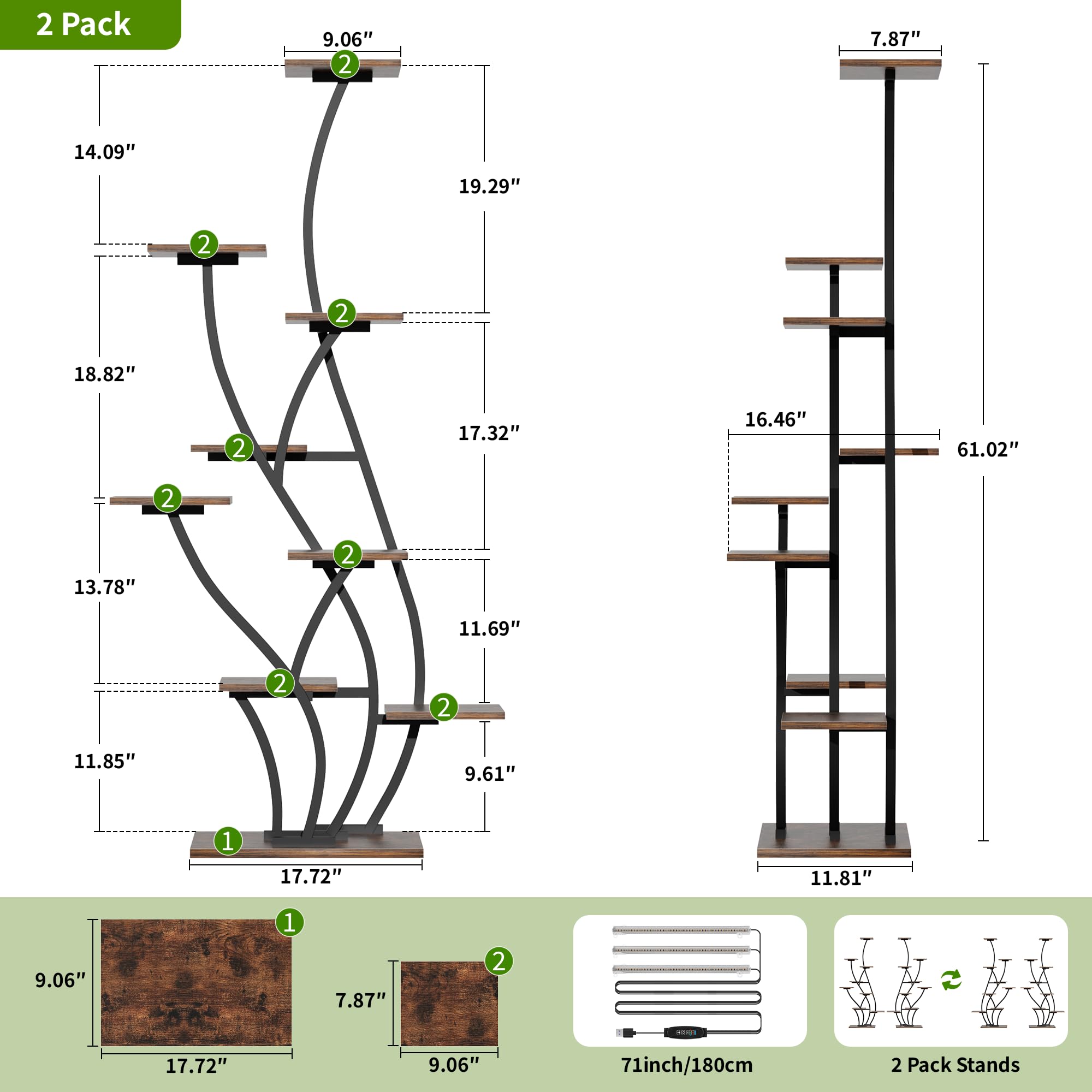 9-Tier Plant Stand with Grow Lights