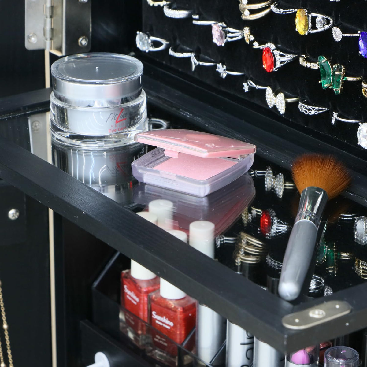 Full Length Mirror Jewelry Cabinet with 3 Drawers