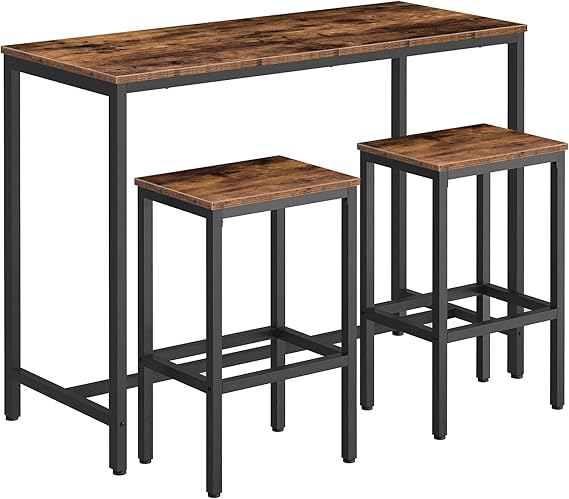 Bar Table and Chairs Set with 2 Stools