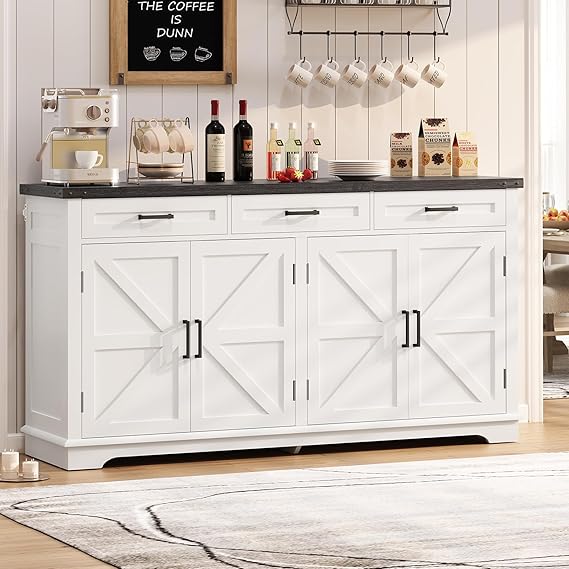 59" Buffet Cabinet with 4 Doors and 3 Drawers