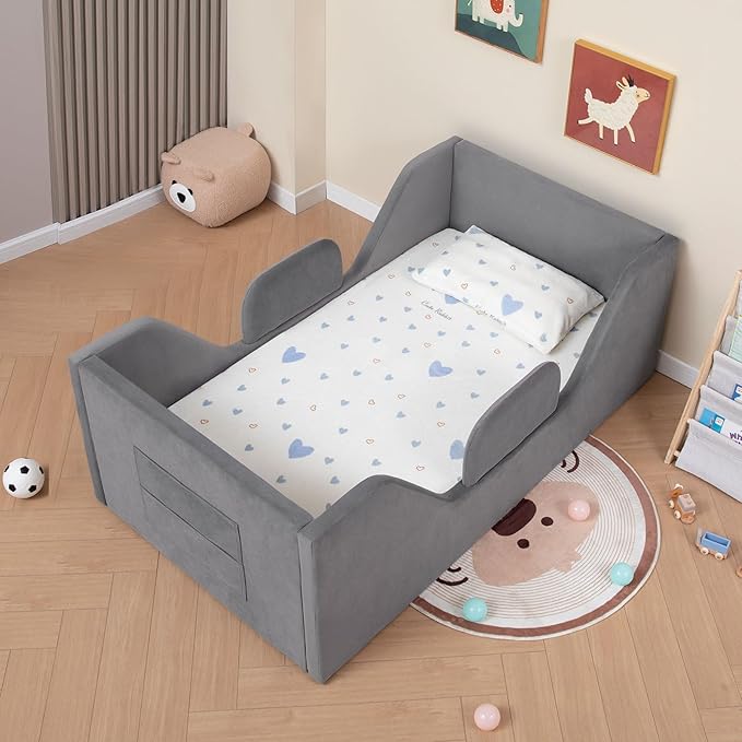 Toddler Floor Bed with Safety Rails