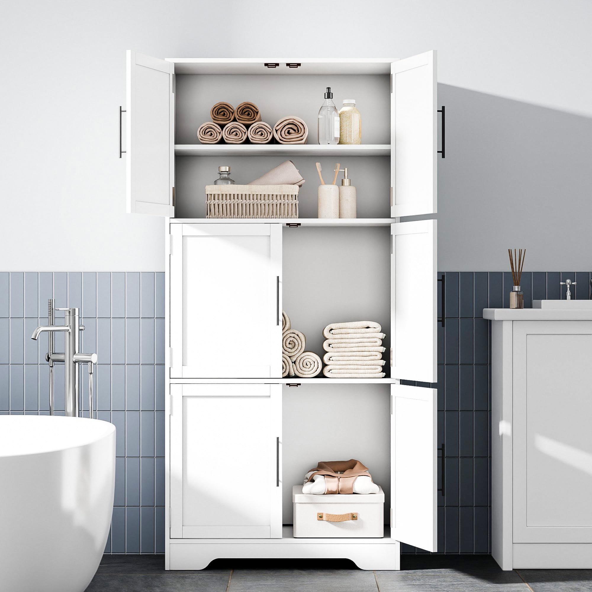 Kitchen Pantry Cabinet with Adjustable Shelves
