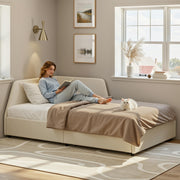 Twin Corner Sofa Bed Frame with Storage Drawers and Safety Rail