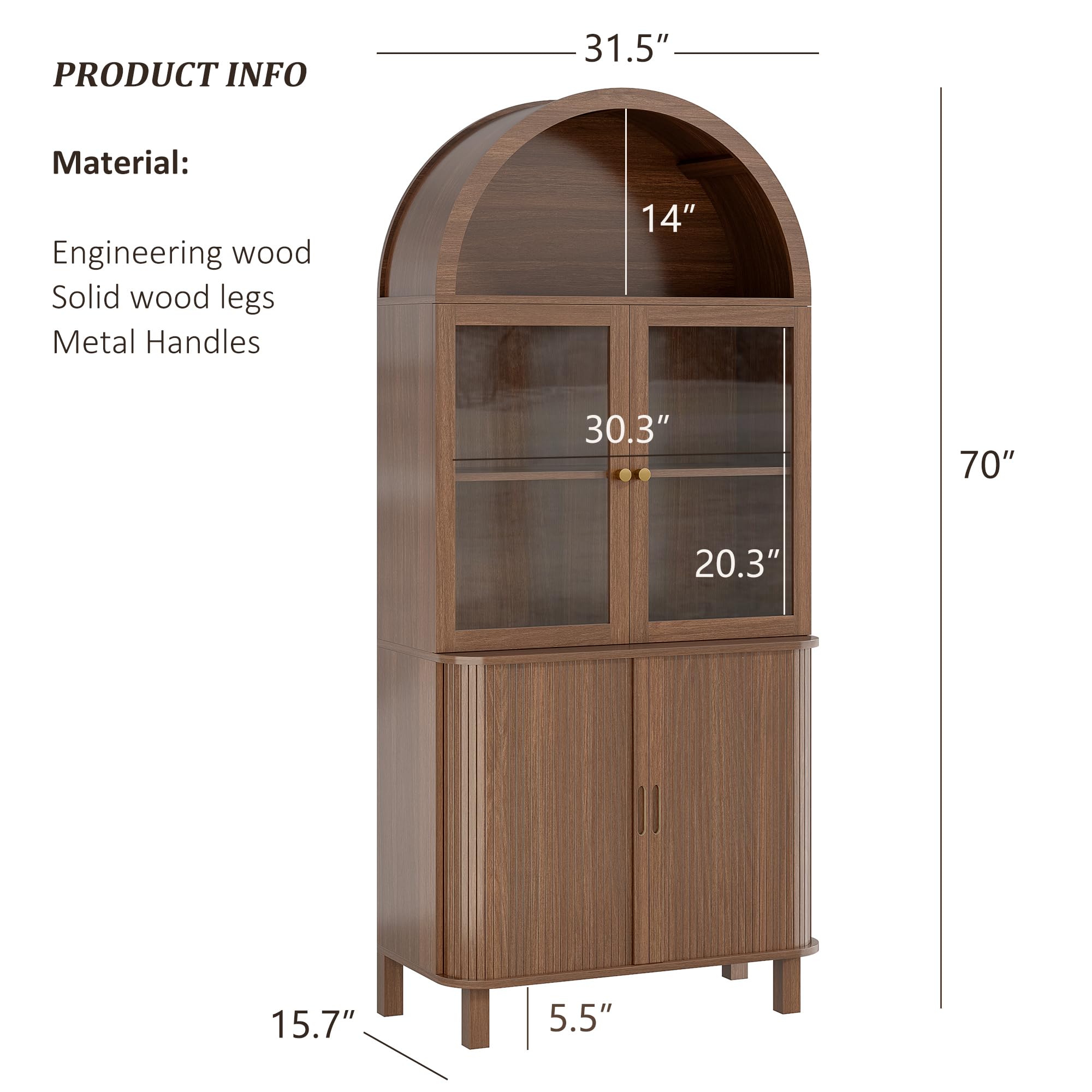 Tall Kitchen Pantry Storage Cabinet with Sliding Door