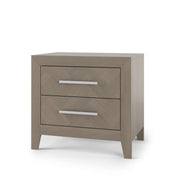 2-Drawer Nightstand with Herringbone Design