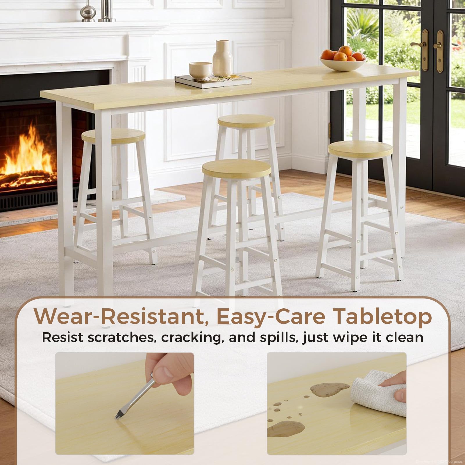 5-Piece Bar Height Table Set with Stools