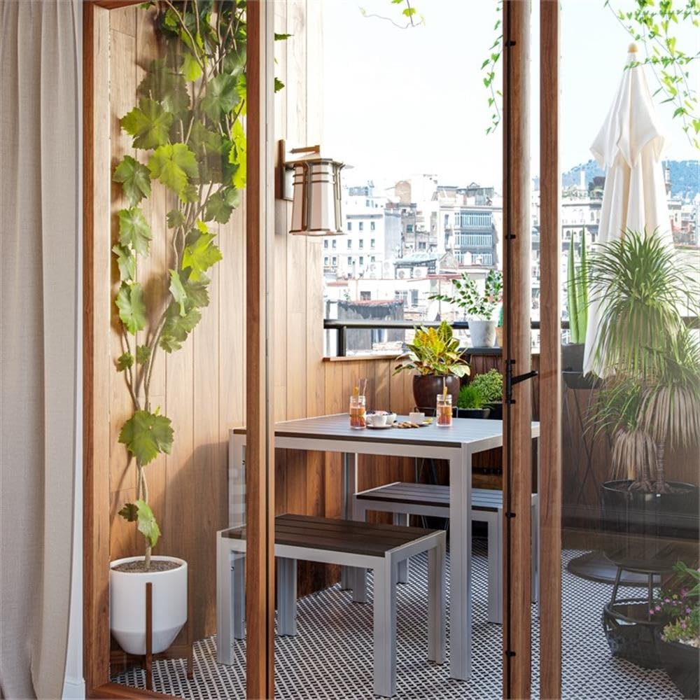 Flats & Castles Luca 3-Piece Modern Aluminum Outdoor Bistro Set in Silver