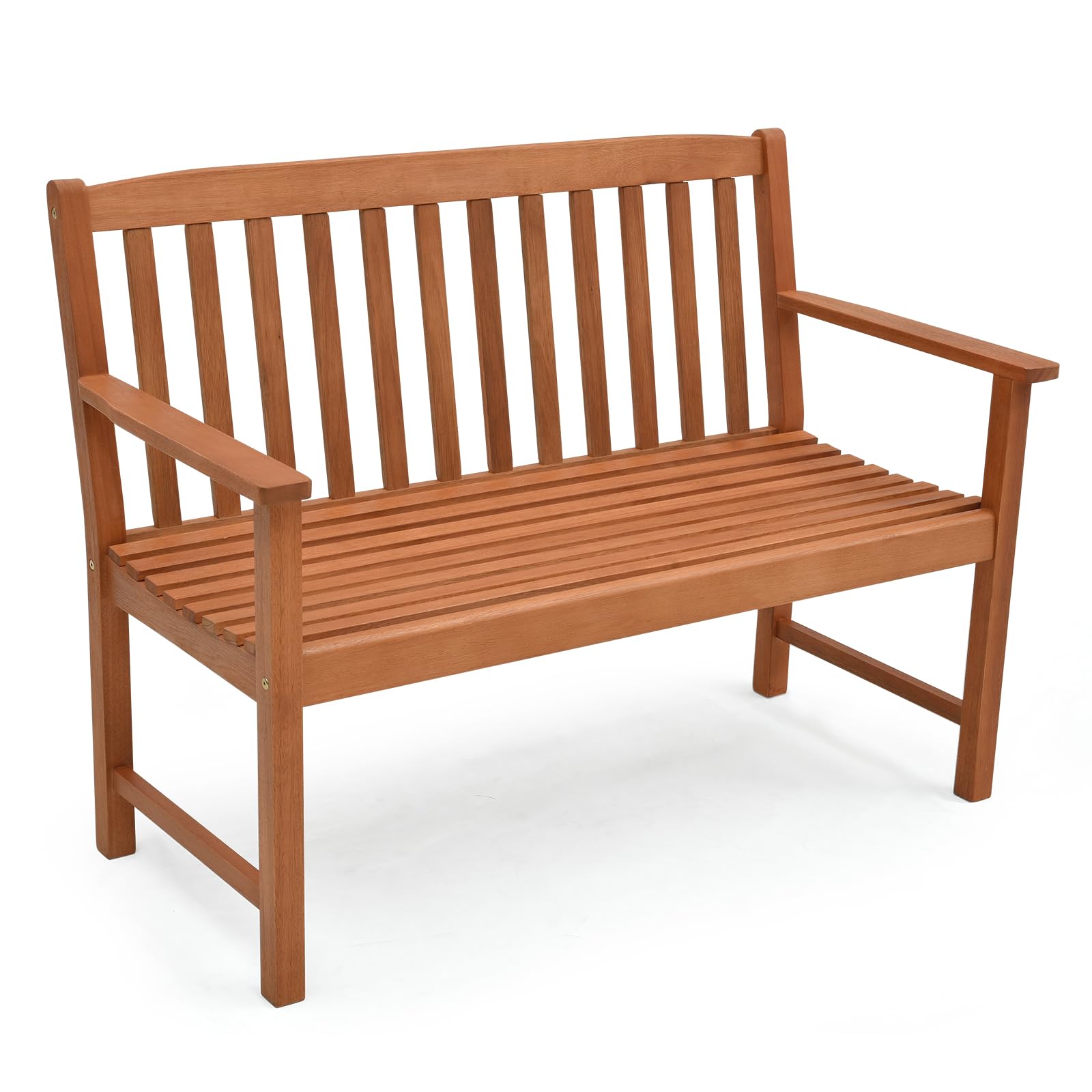 2-Person Eucalyptus Wood Garden Bench