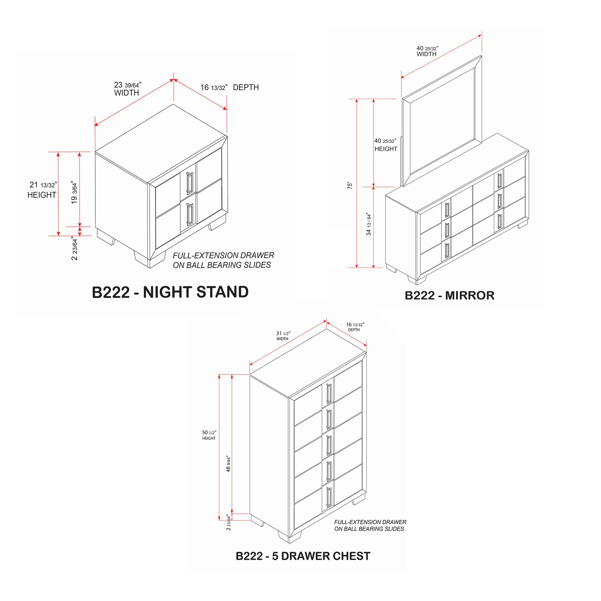 Dawson 6-Piece King Bedroom Set with LED Headboard