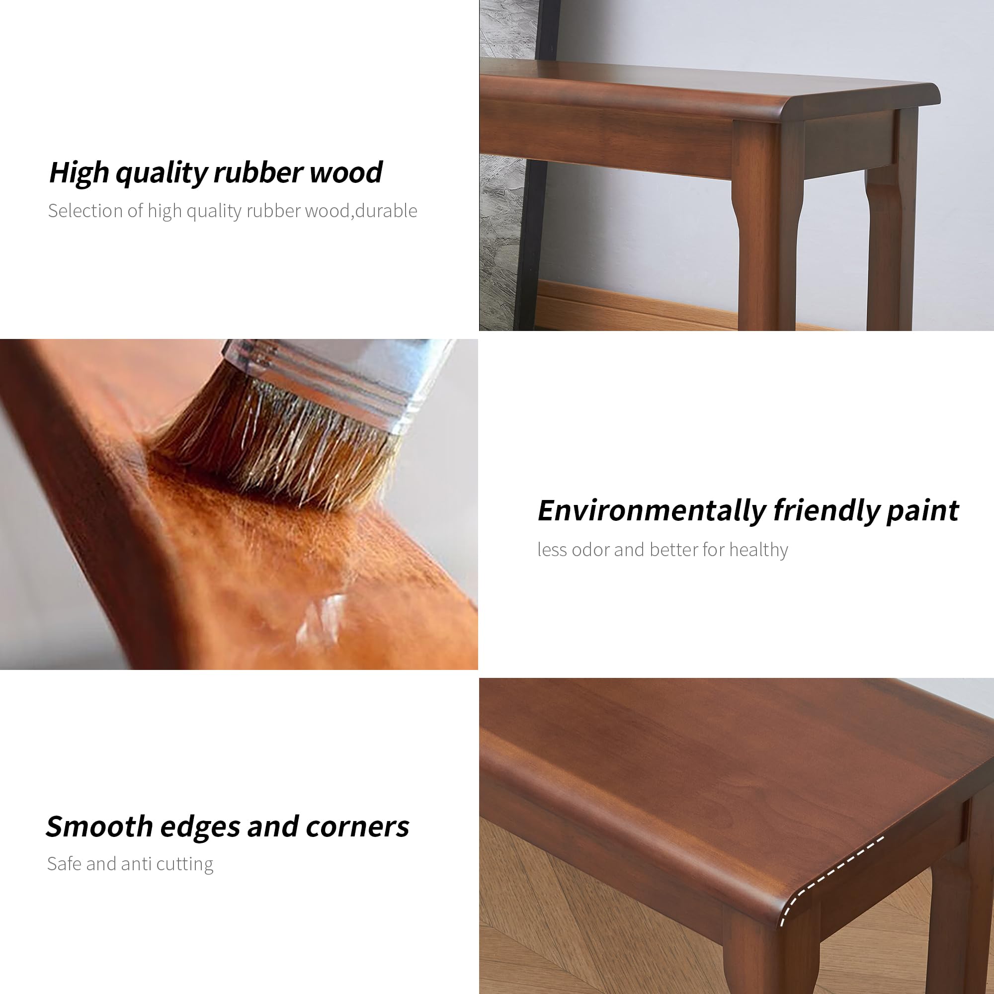 47 Inch Wooden Bench for Dining and Outdoor Use