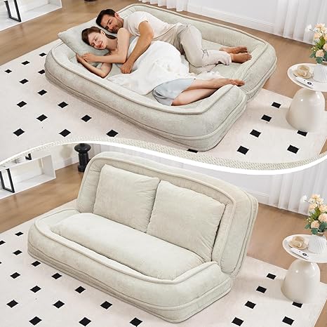 Convertible Floor Sofa Bed with Adjustable Backrest