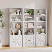 6-Tier Bookshelf with Cabinet Doors