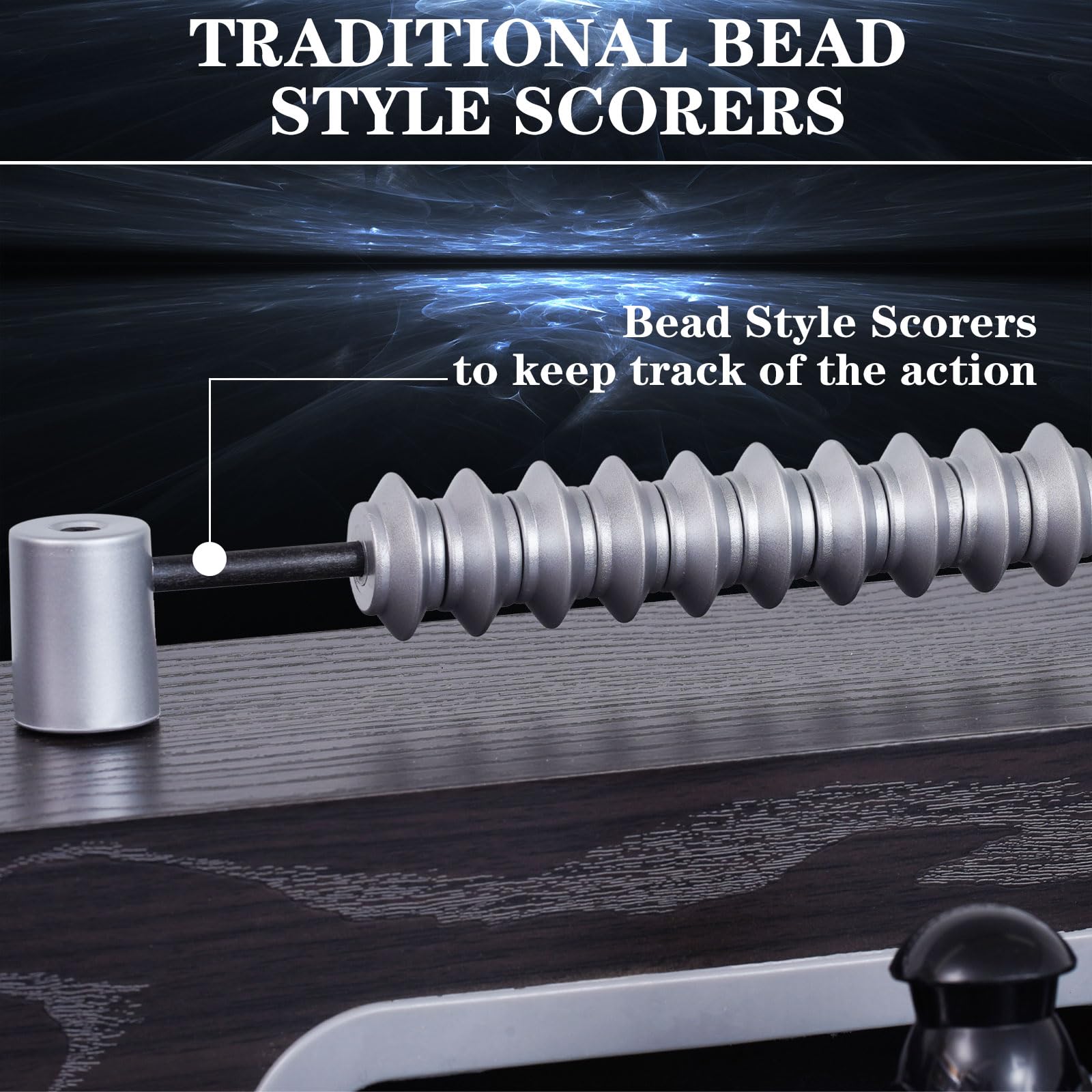 55 Inch Large Size Foosball Table for Adults, Kids, Competition Full Size Soccer Game Table Football Arcade with Leg Levelers, Heavy-Duty Legs & 2 Balls for Indoor Game Room (Brownish Wood Grain)