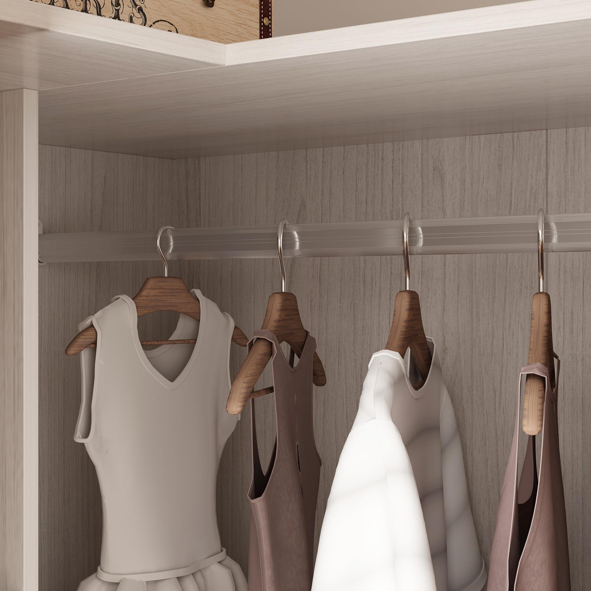 Corner Wardrobe Cabinet with Frosted Glass Doors