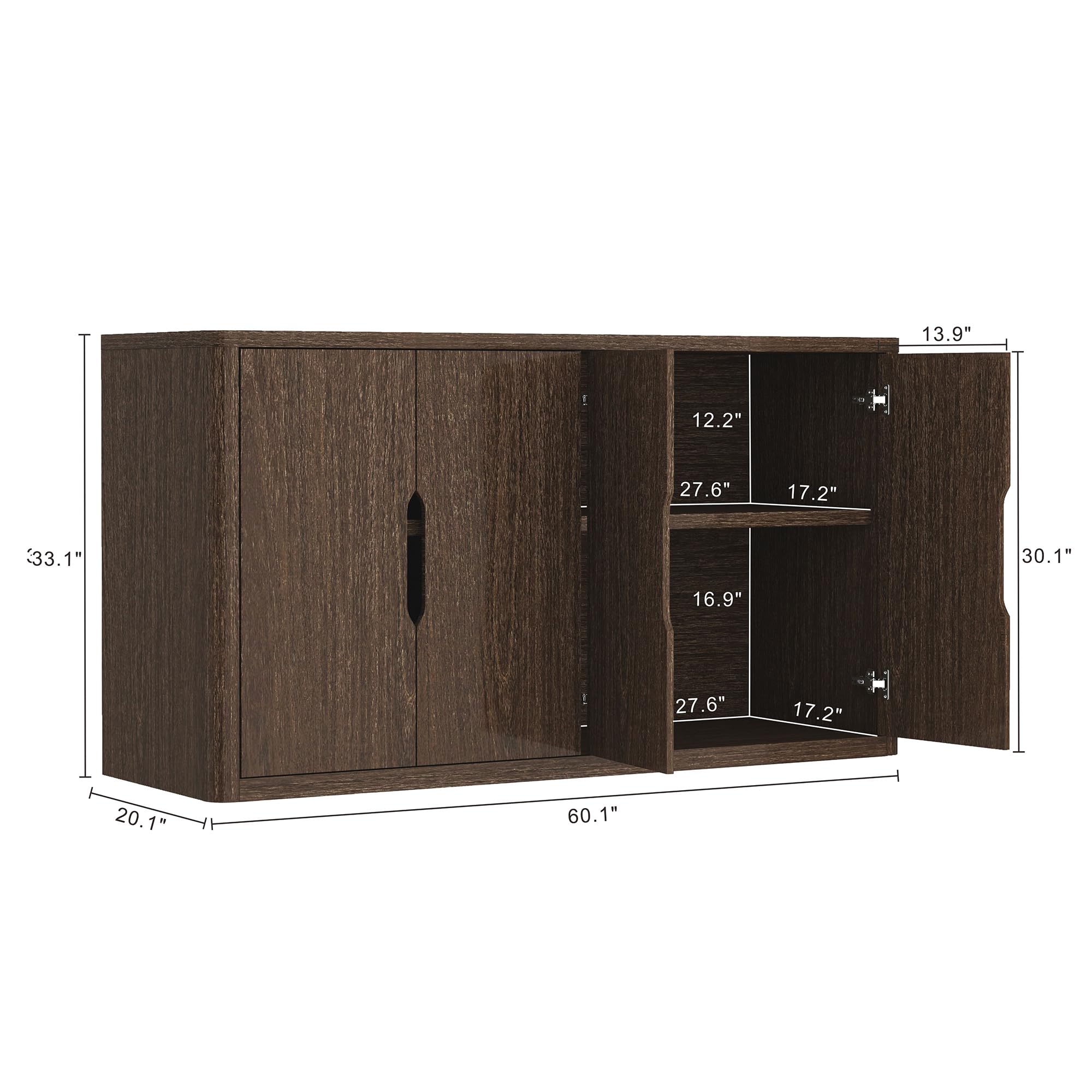 60" Modern Sideboard Buffet Cabinet with Storage