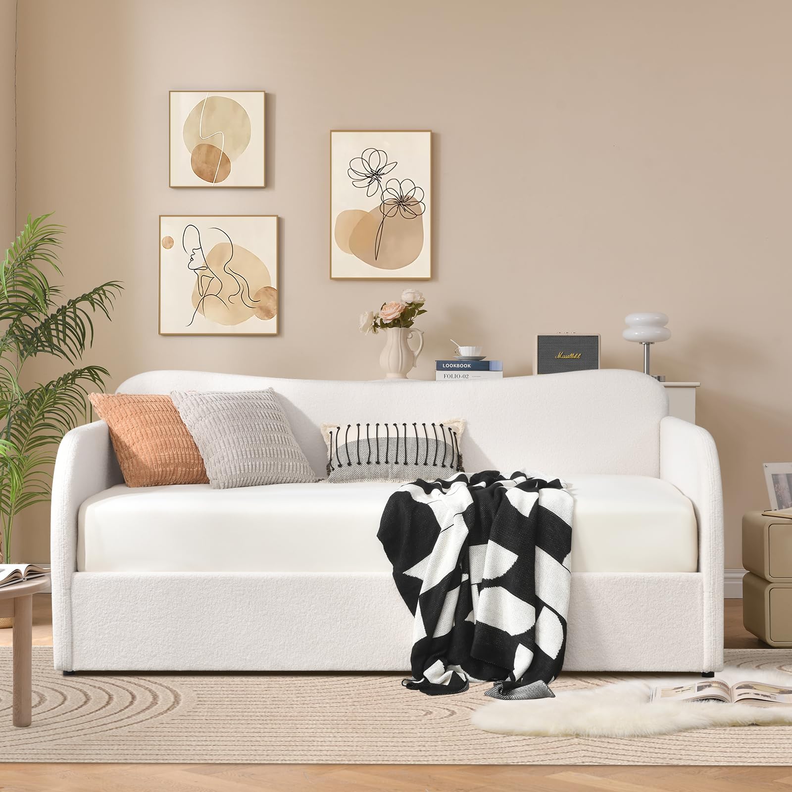 Twin Size Upholstered Daybed with Lift-Up Storage